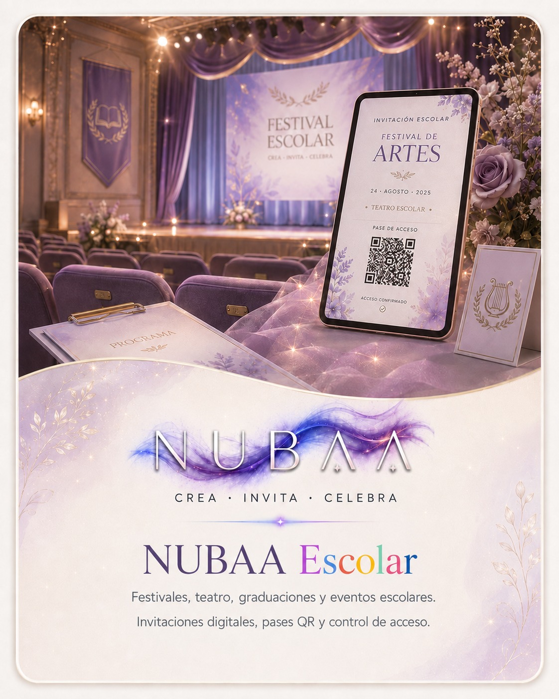 NUBAA Escolar para organizar eventos y accesos